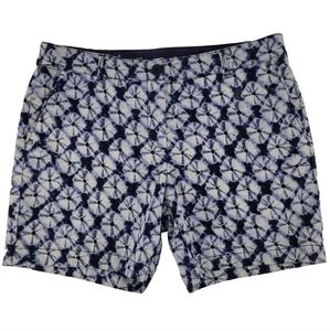 Talbots The Weekend Short Chino Cotton Stretch Washed Blue Batik Size 10P